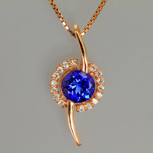 Tanzanite Pendant in Rose Gold