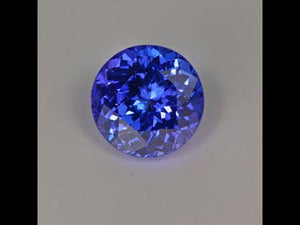 Violet Blue Round Brilliant Tanzanite Gemstone 1.92cts