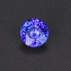Blue Violet Round Brilliant Cut Tanzanite Gemstone .97 carats
