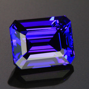 Blue Violet Exceptional Emerald Cut Tanzanite 12.45 Carats