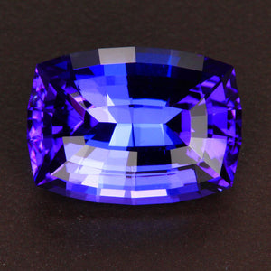 Violet Blue Stepped Antique Cushion Tanzanite Gemstone 8.6 Carats