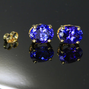 Tanzanite Oval Stud Earrings