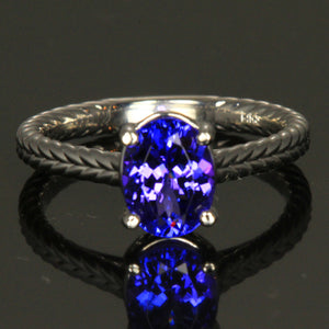 14K white gold tanzanite ring
