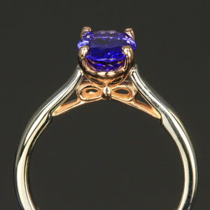 14K White and Rose Gold Tanzanite Ring 1.34 Carats