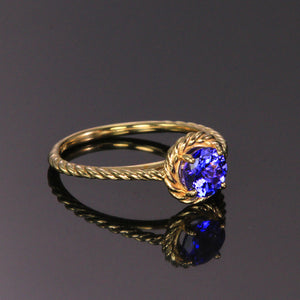 14K Yellow Gold Tanzanite Ring .86 Carats