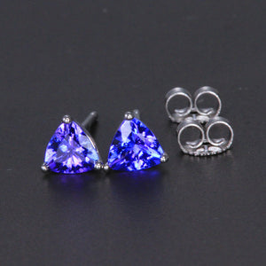 14k White Gold Trilliant Stud Earrings 1.07 Carats