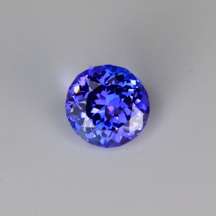 blue violet round brilliant cut gemstone tanzanite