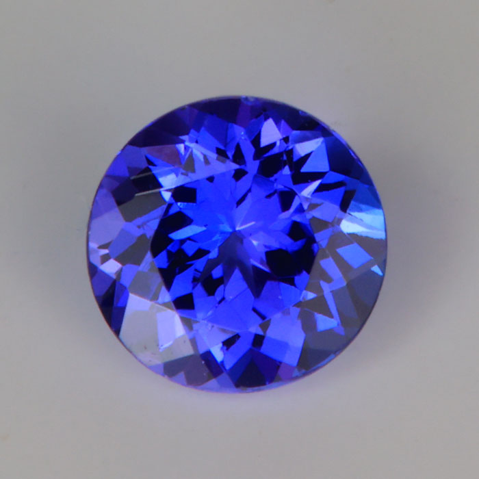 violet blue round brilliant tanzanite gemstone 