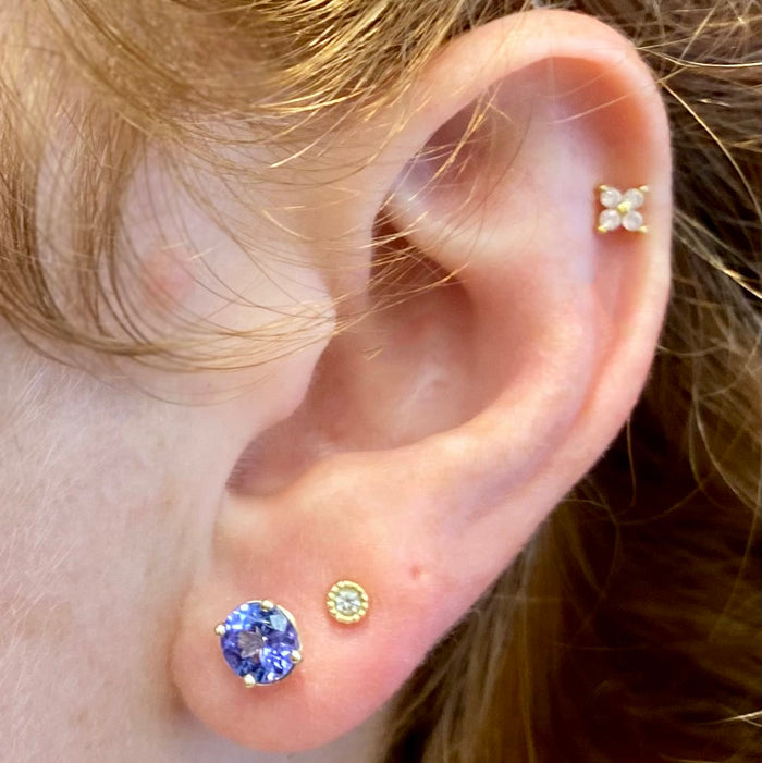 tanzanite earrings round brilliant