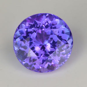 violet color round brilliant tanzanite gemstone