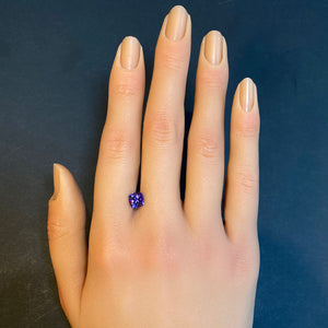 blue violet tanzanite gem