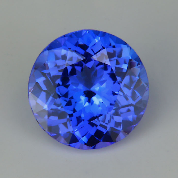 round brilliant cut tanzanite gemstone violet blue