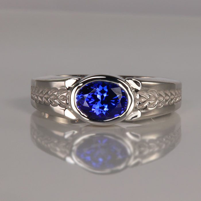 white gold oval cut tanzanite ring gentleman