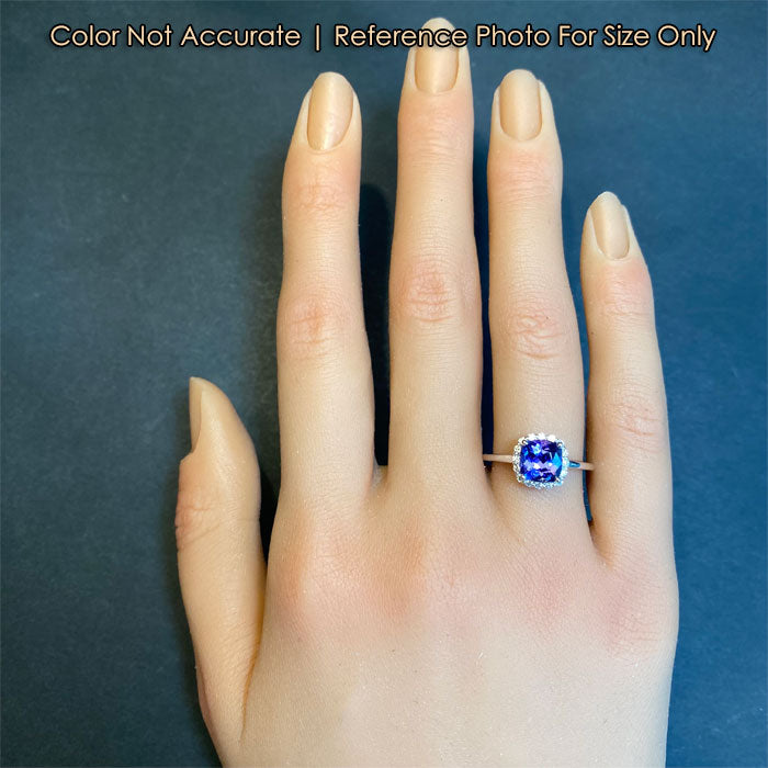 tanzanite and diamond ring in white gold 