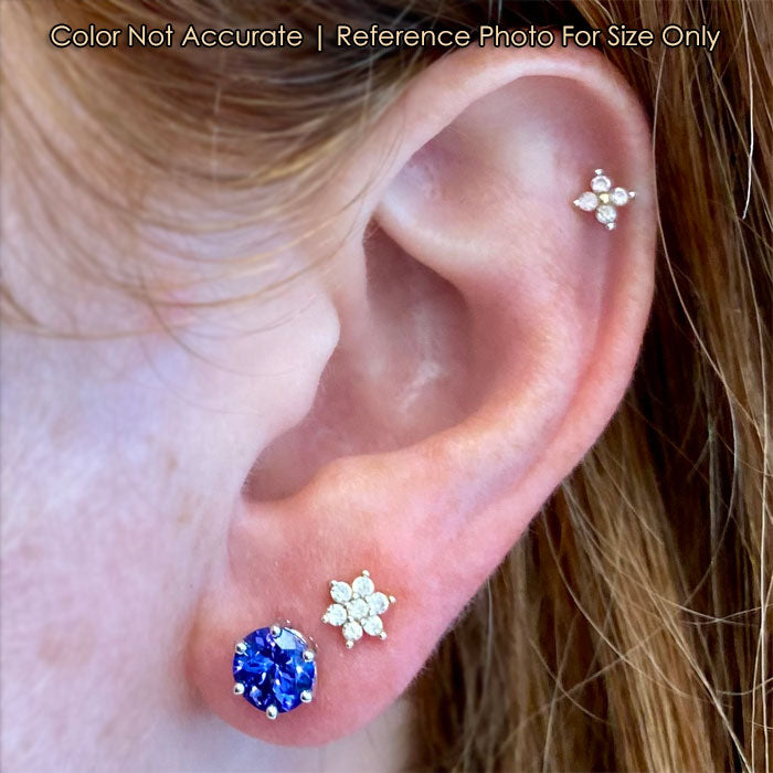 violet blue tanzanite and diamond earrings size