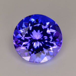 Blue Violet Vivid Round Brilliant Cut Tanzanite Gemstone 1.88cts