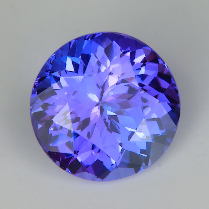 round brilliant cut blue violet tanzanite gemstone