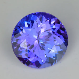 round brilliant cut blue violet tanzanite gemstone