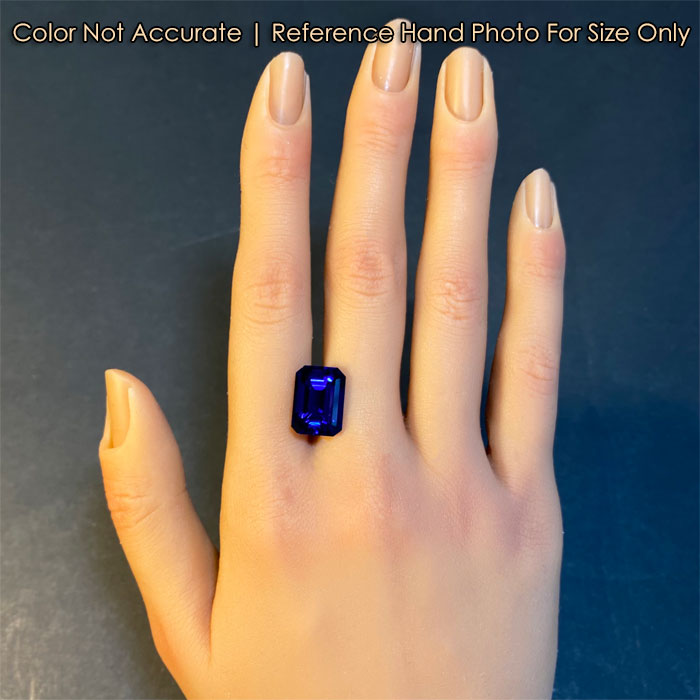 beautiful tanzanite gemstone on hand 