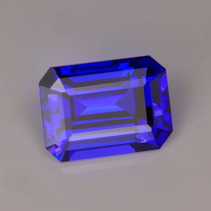 blue violet emerald cut tanzanite rare gemstone beautiful