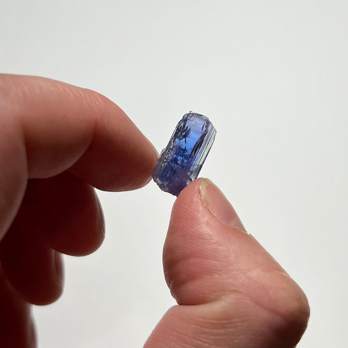 tanzanite crystal in hand 