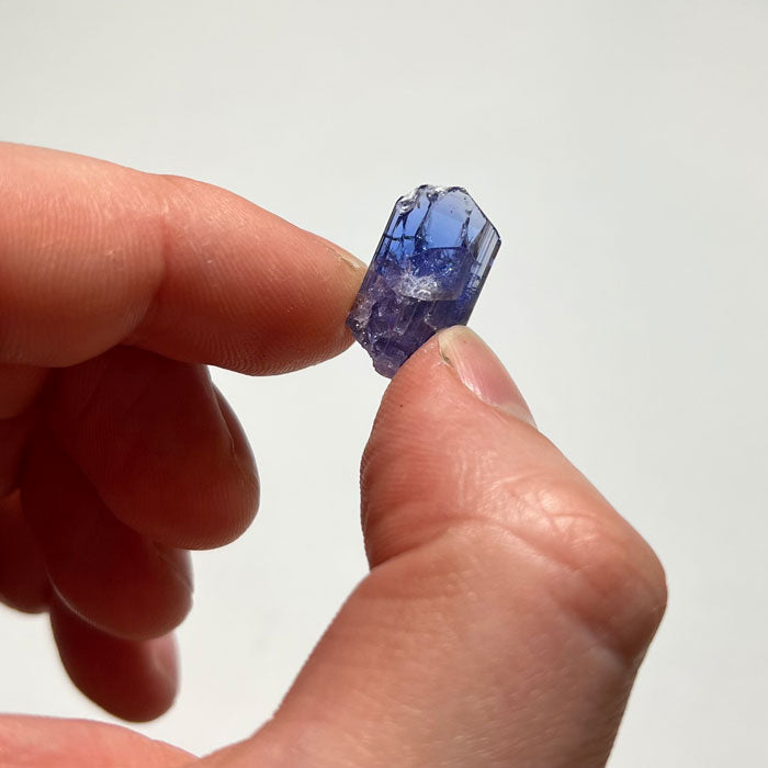 tanzanite mineral specimen in hand