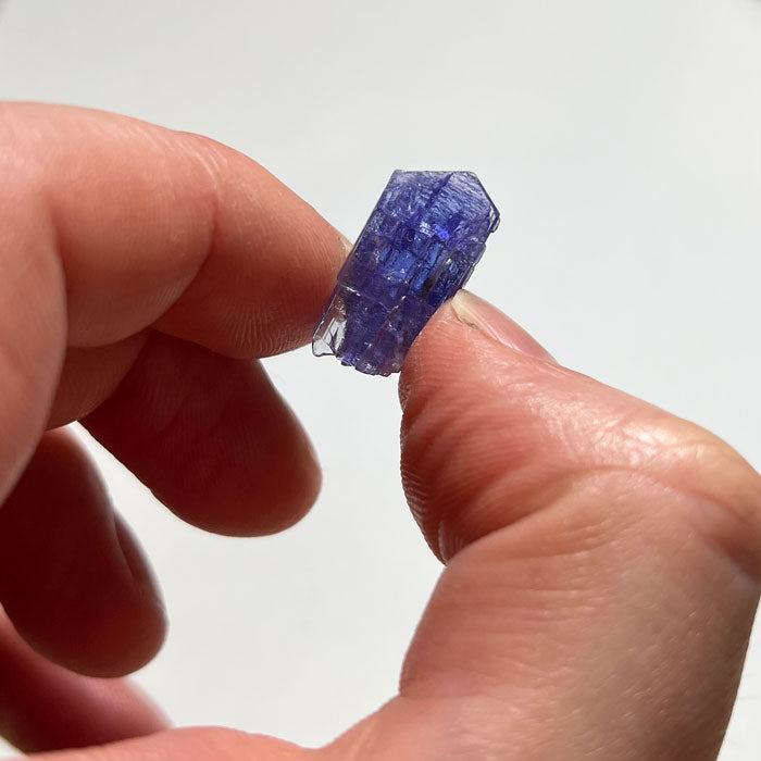tanzanite crystal size in hand