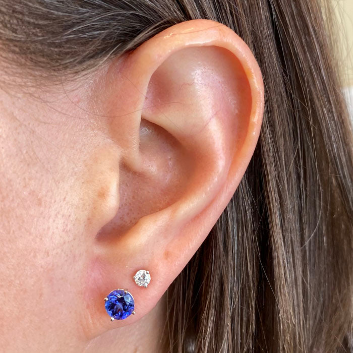 tanzanite studs white gold