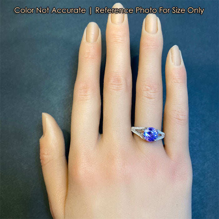white gold tanzanite and diamond ring size