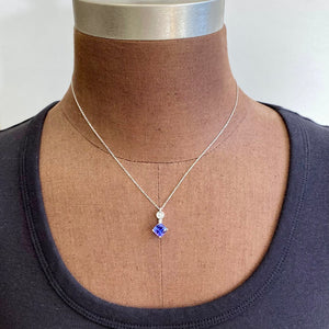 white gold tanzanite diamond pendant