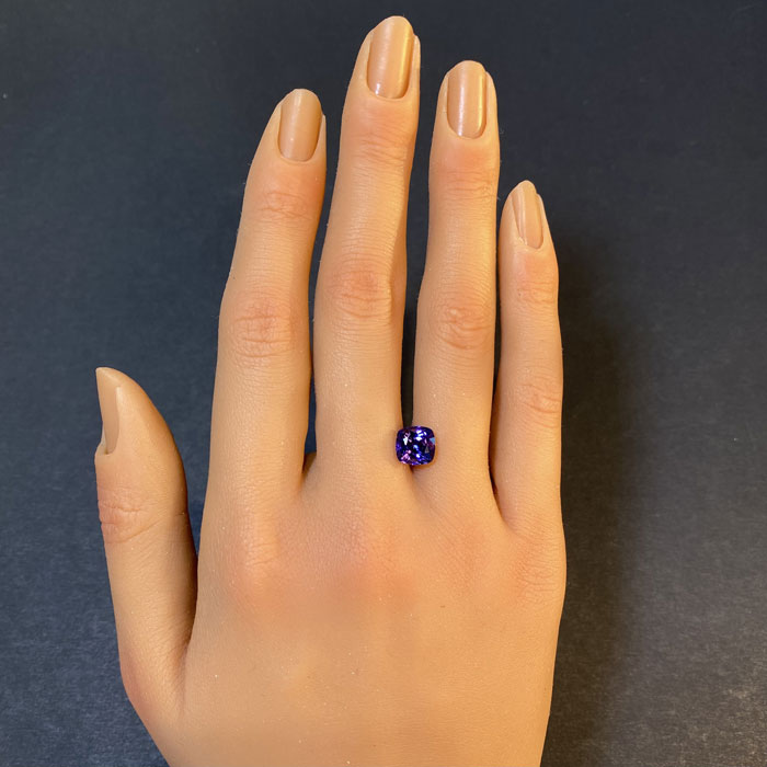 square cushion tanzanite gem
