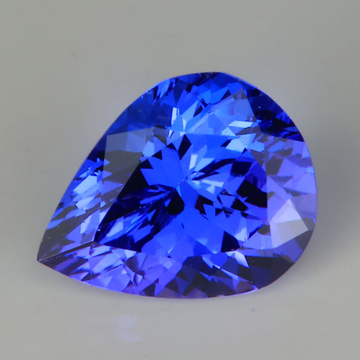 violet blue tanzanite gemstone pear shape brilliant cut