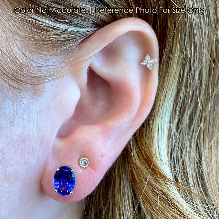 oval tanzanite gemstone stud earrings 