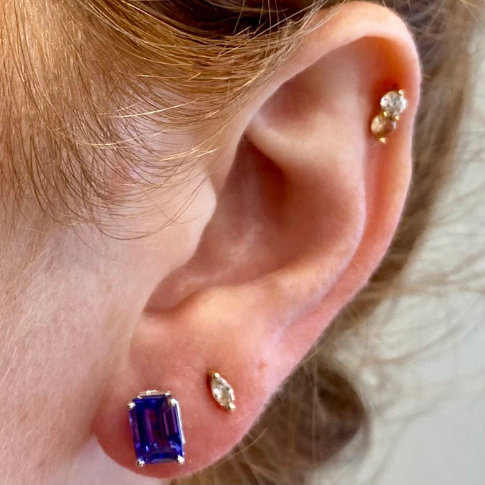 white gold tanzanite stud earrings