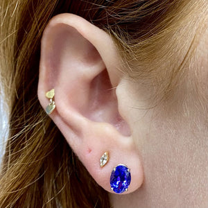 oval stud earrings tanzanite gemstones white gold