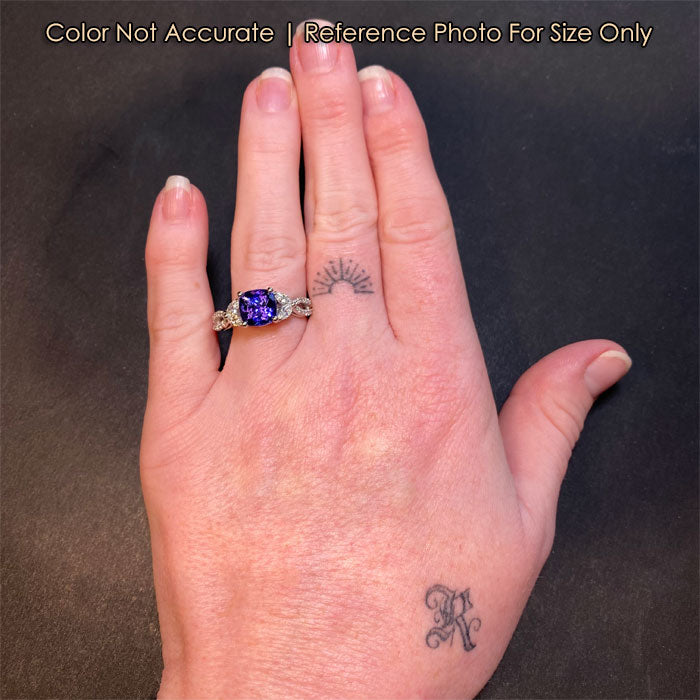 size of tanzanite and diamond ring