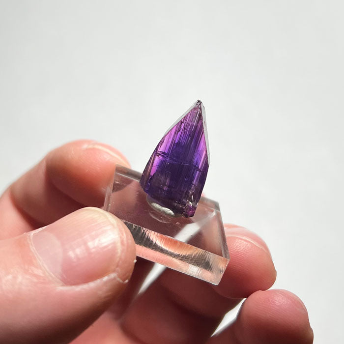 tanzanite crystal in hand
