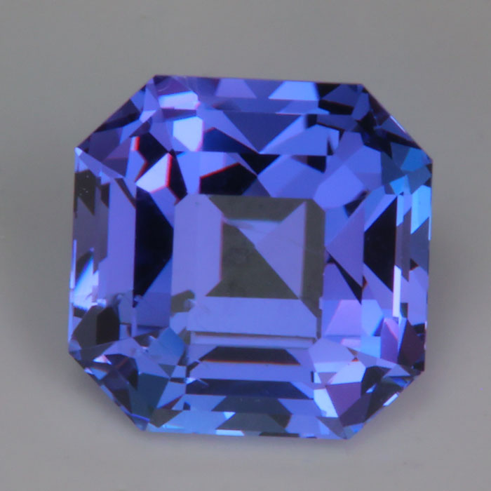 square step steel blue tanzanite gemstone