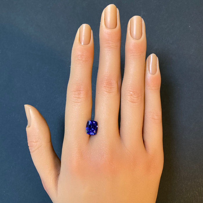 antique cushion tanzanite gem