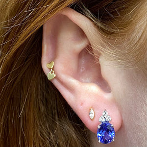 oval tanzanite and diamond stud earrings 