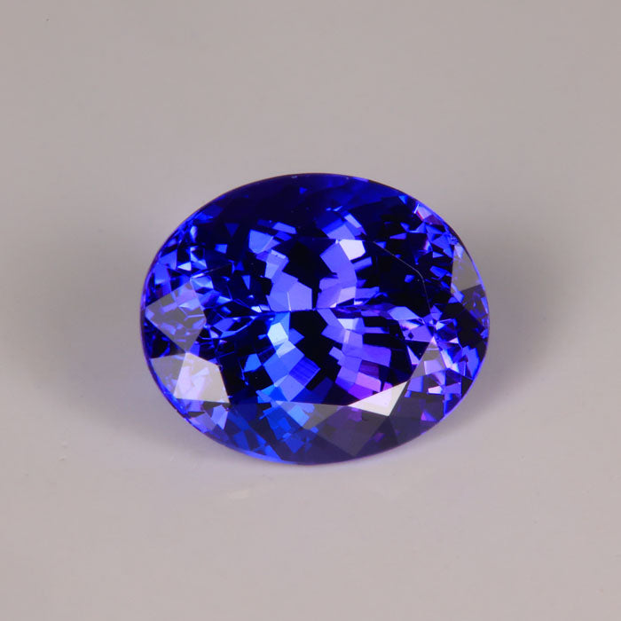 violet blue tanzanite gemstone oval cut