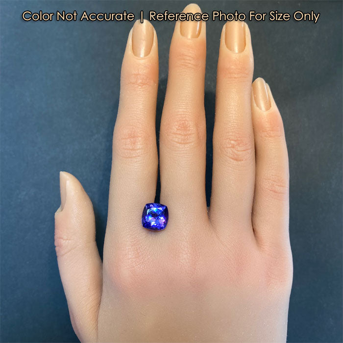 square cushion tanzanite gemstone size