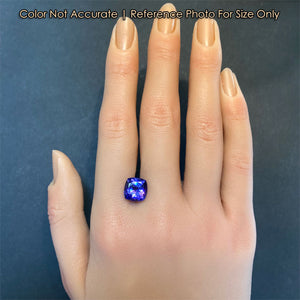 square cushion tanzanite gemstone size