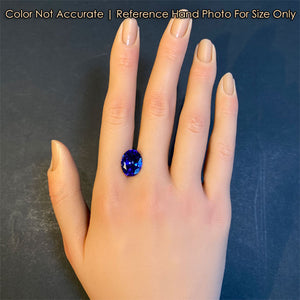 tanzanite gem size on hand blue color 