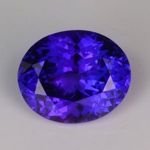 oval cut mostly violet tanzanite gemstone 