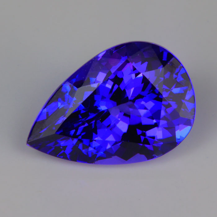 pear shape tanzanite blue violet color