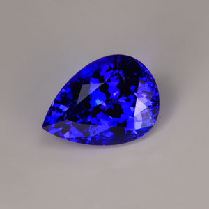 top color fully brilliant pear shape tanzanite gemstone 
