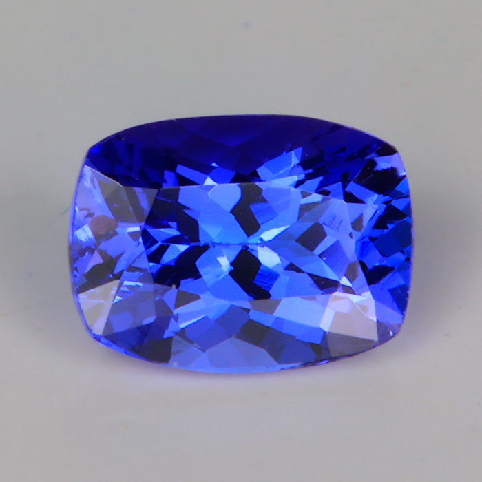 antique cushion cut mostly blue color tanzanite gemstone
