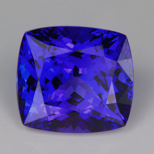 tanzanite gemstone blue violet antique cushion cut 
