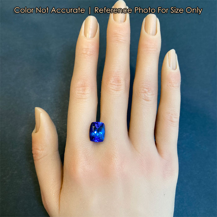 violet blue tanzanite gem size antique cushion